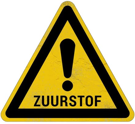 Zuurstof waarschuwingsbord | Sign Again materiaal | 30 cm
