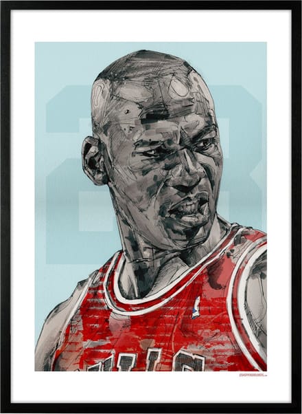 Michael Jordan 02 print 51x71 cm *ingelijst & gesigneerd