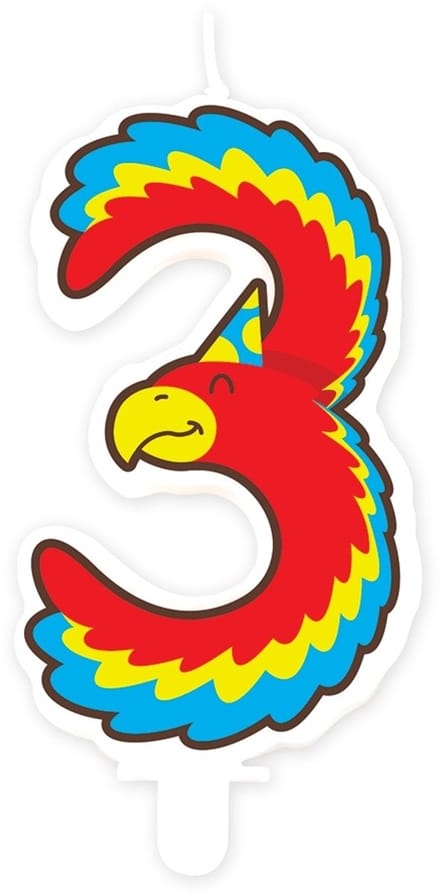 Jungle candle 3 parrot | 4 stuks