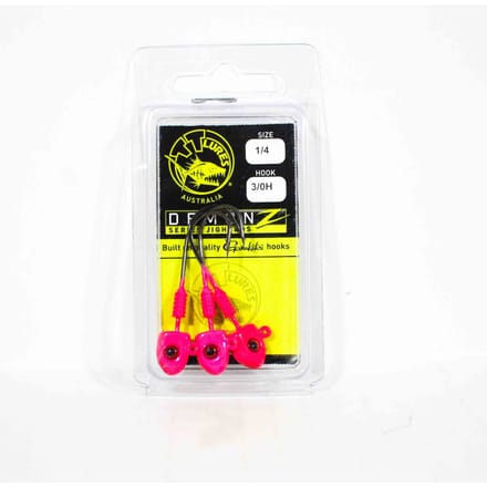 Tackle Tactics TT Demonz Jig Head 1/4oz 3/0H 3/pack Roze (7464) yellow