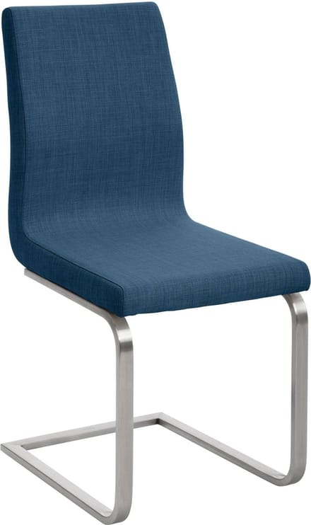 CLP Belfort Eetkamerstoel - Klassiek - RVS - Stof - blauw