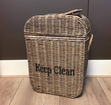 Rieten Prullenbak - tuimel klep - Rattan - keep clean