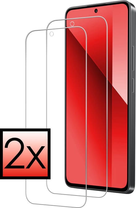 Screenprotector - 2 Stuks - Geschikt voor Xiaomi Redmi Note 13 4G - Extra Sterk - Beschermglas - Gehard Glas - Tempered Glass - Screen Protector - Bescherm Cover