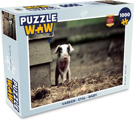 Puzzel Varken - Stal - Baby - Legpuzzel - Puzzel 1000 stukjes volwassenen