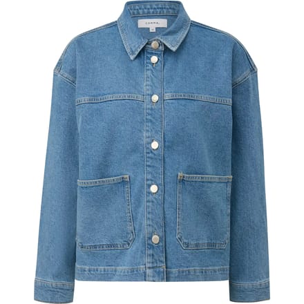 Dames Spijkerjas met Relaxed Fit en Knopsluiting COMMA