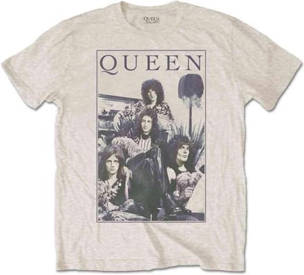 Queen - Vintage Frame Heren Tshirt - S - Creme