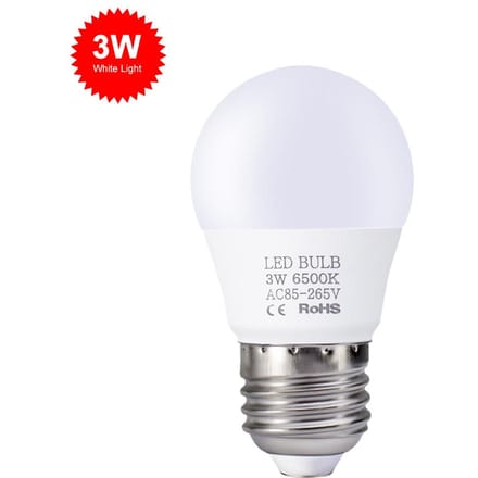 3W Lampadine LED E27 Lampadine Risparmio energiek Luce bianca 6000-6500K White