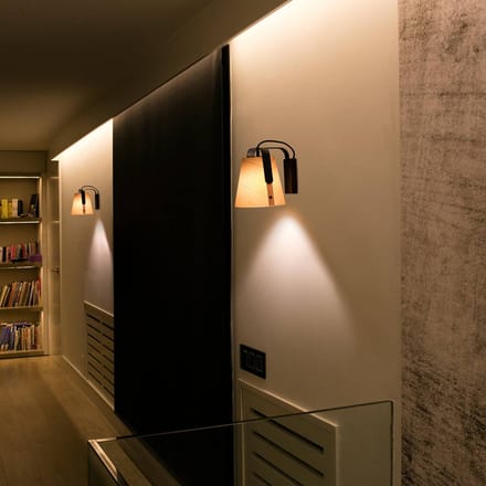 FARO BARCELONA Wandlamp Stood met kersenhouten lampenkap