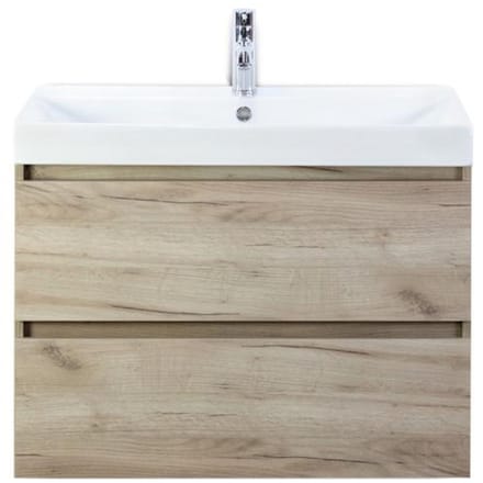 Maxx XL Badmeubelset 80 cm - Craft Oak - Wastafel Just 1 Kraangat