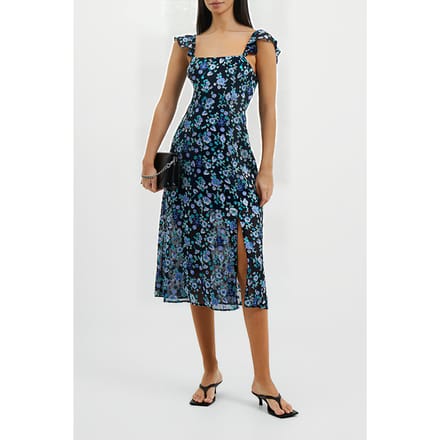 French Connection Bette Satin Burnout Dress Marine Multi Größe: 6 | Midikleider Outlet | Damen