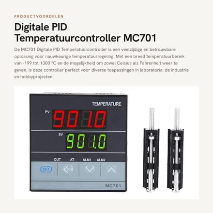 Dailygoods- Temperatuurcontroller PID - Digitale Temperatuurregelaar - Relay/SSR Output - Temperatuurbereik - Universele Ingang - Compacte Afmetingen