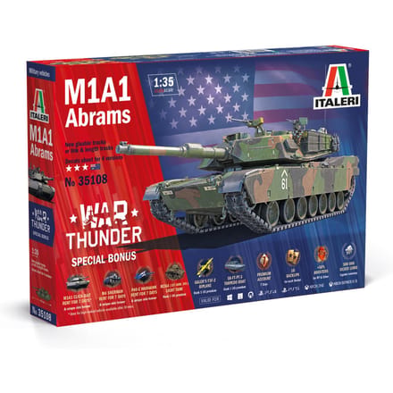 Italeri War Thunder M1A1 Abrams Plastic Model IT35108 1/35 (Tank) red