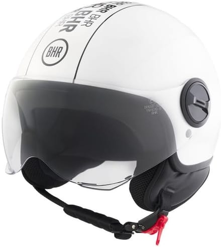 BHR 835 - Vespa helm - wit stripe - maat M - snorfietshelm - scooterhelm wit