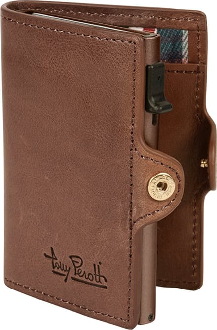 Tony Perotti Furbo Arno Pull-up leren Pasjeshouder RFID met papiergeldvak - Bruin