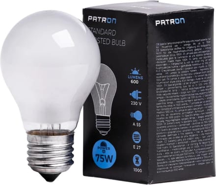 Patron E27 Gloeilamp | 75W 2700K 600Lm Mat | Dimbaar