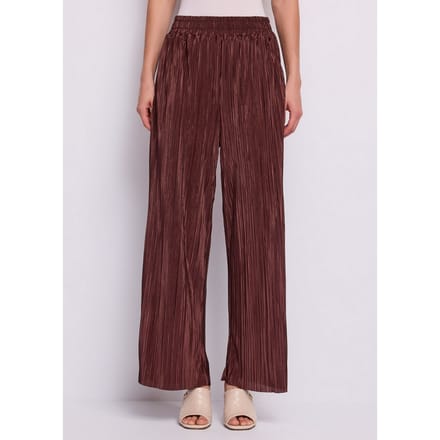 broek plisse vrouw bruin