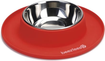 Beeztees - Hondenvoerbak - Siliconen - Rood - 24x4,5 cm