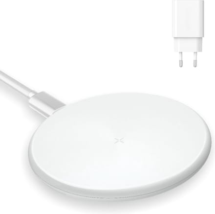 Phreeze Draadloze Oplader + 20w usb C Adapter - 15w Snellader - Wireless Fast Charger - Wit - Universeel