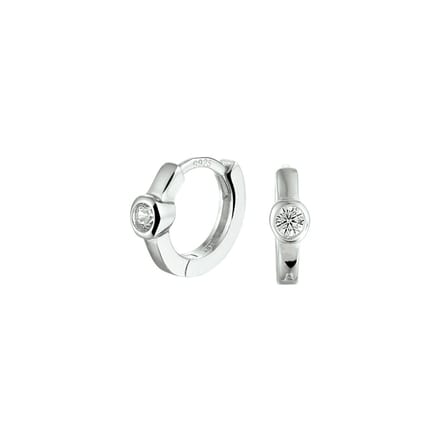 Zilver Gerhodineerd Klapoorringen Zirkonia 1332683