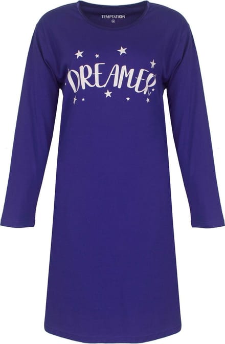 Temptation Dames Nachthemd - Bigshirt - Lila - Maat M