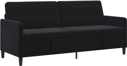 vidaXL - Sofa - met - Opbergruimte - Zwart - 192 - x - 78 - x - 87 - cm - Polyester