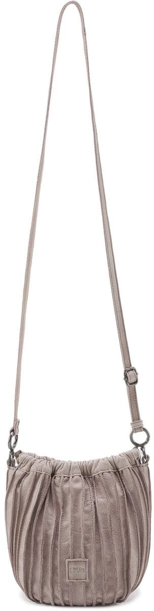FREDsBRUDER Leren Schoudertas Say Hello Drawstring Bucket Bag Dirty Stone Taupe
