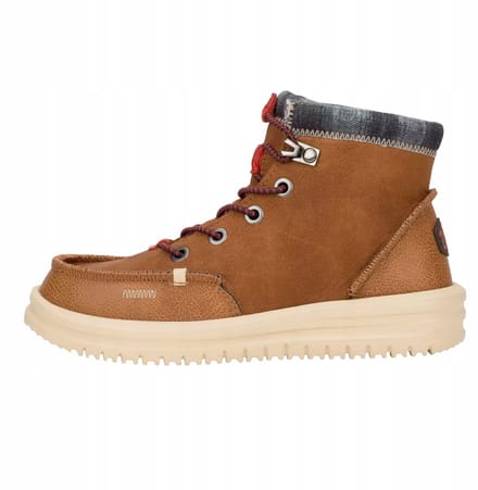 Hey Dude Bradley Y Classic - Kinderschoenen - Cognac - Easy-On - Leren Bovenkant