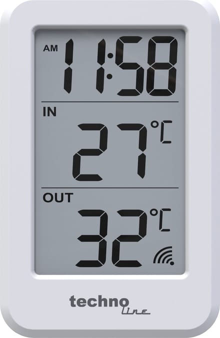Technoline Thermometer WS 9172 Met 1 buitensensor tot 100 m 70 x 110 x 22mm Wit