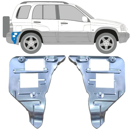 Achterbumpersteun voor Suzuki Grand Vitara 1997-2005 / Links + Rechts / Set