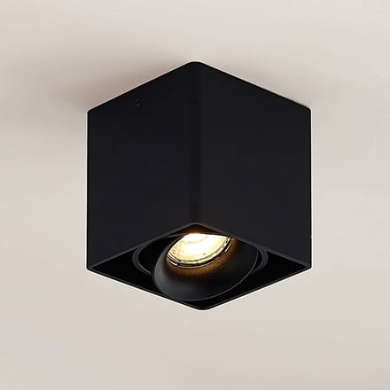 Arcchio - plafondlamp - 1licht - Aluminium - H: 9.4 cm - GU10 - zwart