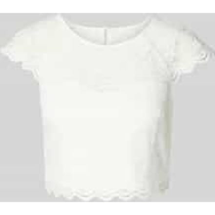 Kort T-shirt van bloemenprint kant