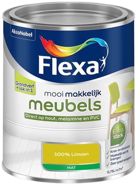 Flexa - Mooi Makkelijk Meubels Mat - 100% Limoen - Mengverf - 750 Ml