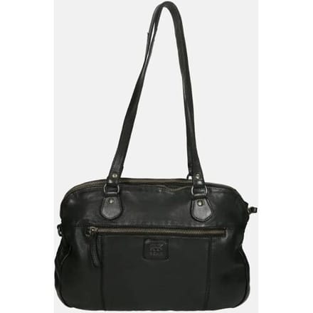 Bear Design Medium Schoudertas Dames - Leer - Lieke - Zwart