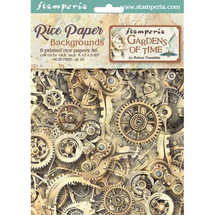 Achtergronden "Gardens of Time" motief strozijde, set van 8