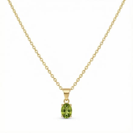 Petit Comité - Ketting Dames Vintage Geboortesteen Peridoot Augustus (Goud) - Cadeau Dames