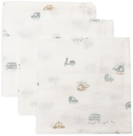 Jollein Hydrofiel Monddoekje 31x31cm On The Go (3pack)