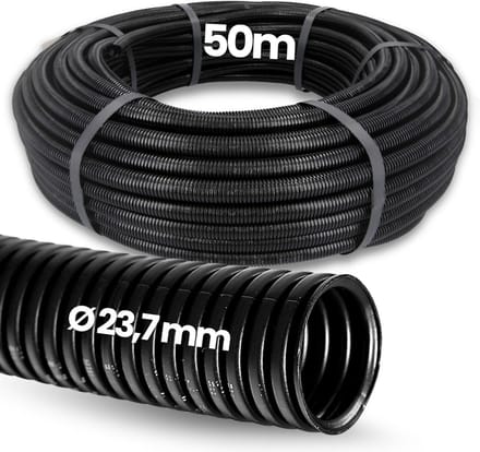 50 Meter Gegolfde Beschermslang voor Kabels, Dicht 23mm - Martenbestendig