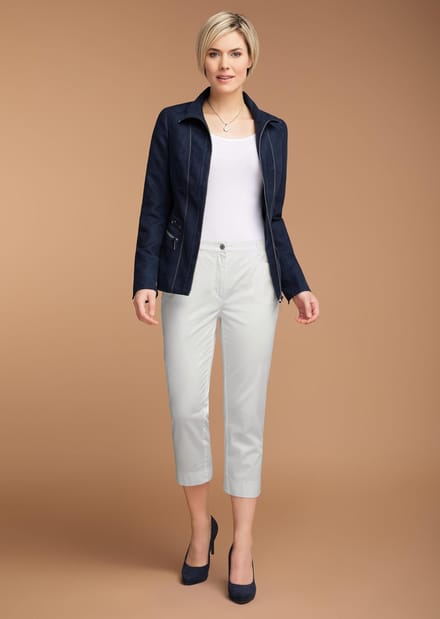7/8-katoenen broek, classic model - gebroken wit - Gr. 52 van Goldner Fashion