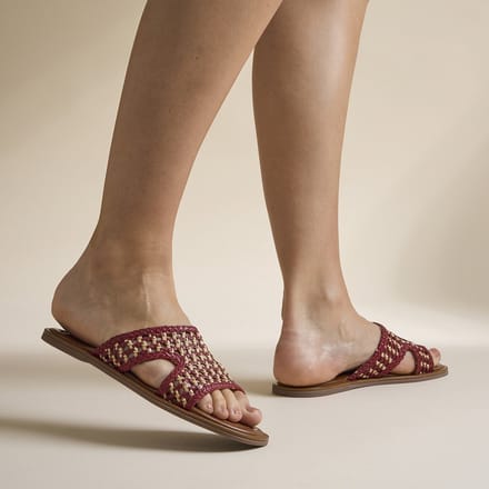 Cellini Raffia Slippers rood Textiel - Maat 38