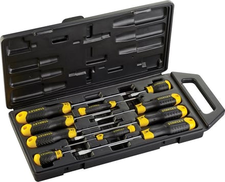 STANLEY 2-65-014 Cushiongrip Schroevendraaierset - 10-delig - inclusief opbergbox