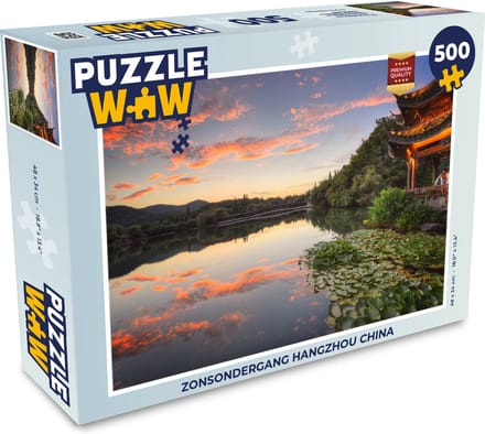 Puzzel Zonsondergang Hangzhou China - Legpuzzel - Puzzel 500 stukjes