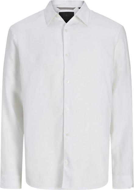 Overhemd Lange Mouw Jack &amp; Jones 12293563 LAWRENCE LINEN-BRIGHT WHITE