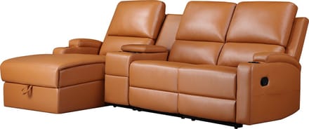 Dallas-Hoekbank - Opberg - Cognac PU