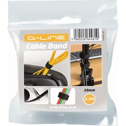 D-line Kabelbinder Klittenband 20mm 1,2m Zwart
