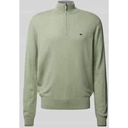 Fynch-Hatton Trui Troyer-Zip Merino Cashmere Light Khaki / male
