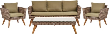 VITTORIA XL - Loungeset voor 5 - Olijfgroen - PE rotan