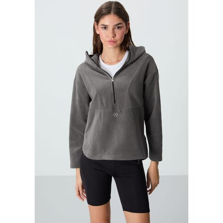 Overgrote Pluche Half-rits Hoody Sweatshirt