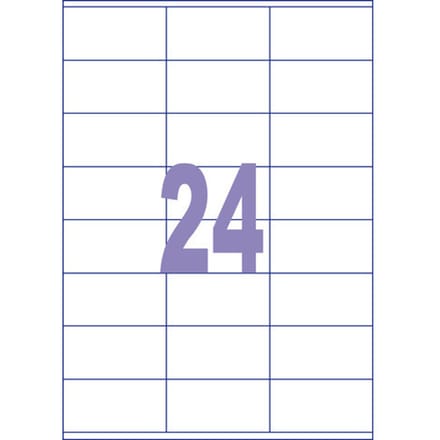 Kangaro etiket - inkjet/laser/kopieer - 70x36mm - 25 vel - 24 stickers per vel