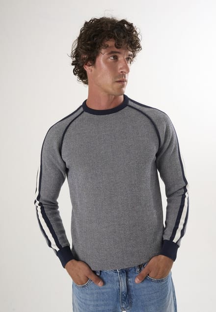 Felix Hardy Ronde Hals Trui - Pullover - Sweater - %100 Katoen Heren Navy Melange - M