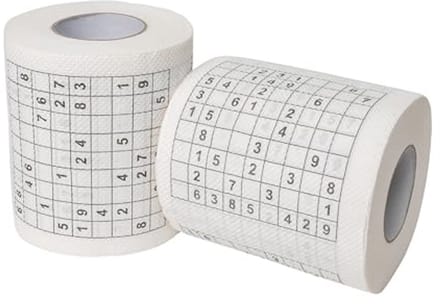 Grappig Toiletpapier met Sudoku - 2 Rollen, 20 Puzzels als Verjaardagsdecoratie